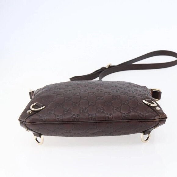 GUCCI Guccissima Abbey GG Canvas Bag Leather Bordeaux Gold 131326 Auth ep11342 - Picture 5 of 16